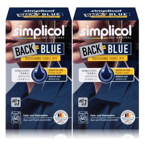 Simplicol Textilfarbe Back to Blue 400g - Erneuert die Farbe (2er Pack)