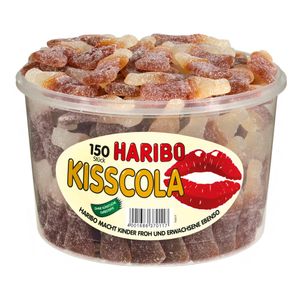 Haribo Kiss Cola saure Fruchtgummi Flaschen mit Zucker Veggie 1200g