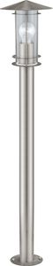 EGLO Außen-Wegelampe Lisio, 1 flammige Außenleuchte, Wegeleuchte aus Edelstahl in Silber, Glas in Transparent, E27 Fassung, IP44