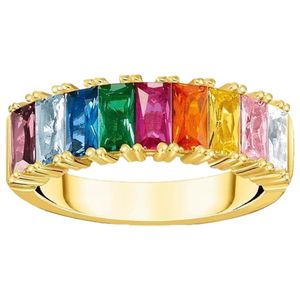 Thomas Sabo TR2404-996-7 Damen-Ring Goldfarben Bunte Steine, 58/18,5