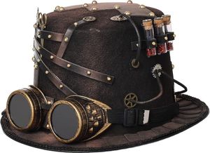 BLESSUME Zylinder Hut mit Brille for Karneval, Halloween, Mottoparty