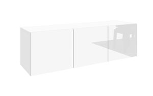 Kommode Lowboard hängend "Vaasa" 114cm, 3-türig, weiß-hochglanz