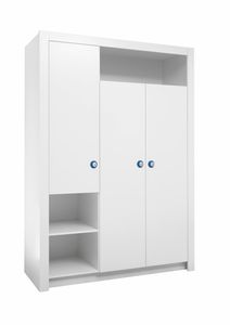 Kleiderschrank - Weiß - 137 x 196 cm - 3 Türen