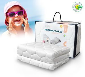 Alcube® Reisebett Matratze 70 x 140 x 7 cm Klappmatratze – für ein Baby Reisebett oder Gästematratze Inkl. Matratzenhülle Weiß