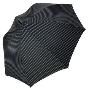 Regenschirm Stockschirm Herren Jasch Automatik Echtholzgriff  Windproof Streifen Schwarz