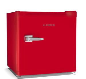 Klarstein Irene Retro Mini-Gefrierschrank, 31L, Flexibler Temperaturbereich -24 °C bis 10 °C,  C, Leise 38 dB, Kompaktes Design, Mini-Kühl-/Gefrierschrank, Rot