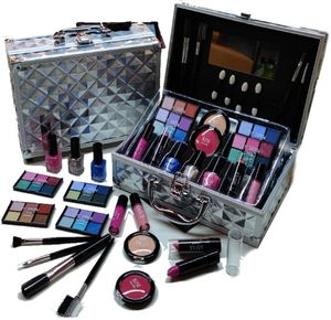 Schöne Kosmetik Make-up ALU Koffer mit Reliefmuster Cosmelux Schminkkoffer 42 tlg gefüllt(e41)