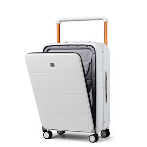 Hanke® Hartschalen-Trolley Handgepäckkoffer Breiter Griff, Laptopfach, TSA Premium PC, weiss