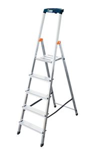 Krause 126368 Stufen-Stehleiter Safety Alu-Leiter. 8 Stufen