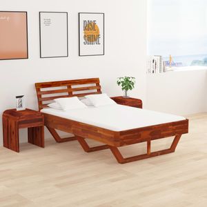 Neue Möbel| Doppelbett Jugendbett Massivholzbett Akazie 120x200 cm| Klassische Betten mit Lattenrost
