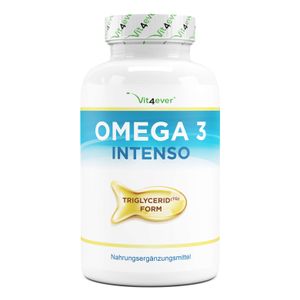 Vit4ever® Premium Omega 3 Kapseln - Fischöl Kapseln mit 80% Fettsäuren & 3-facher stärke in Triglyceride Form - Labor - Hohe Reinheit - Nachhaltiger Fischfang - 365 Kapseln