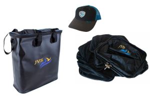 JVS Set für Fischnetz - Netz + Tasche + Kappe - Kescher - 3m - Wasserdichte Tasche - Geruchsfrei - Inklusive Fischerkappe