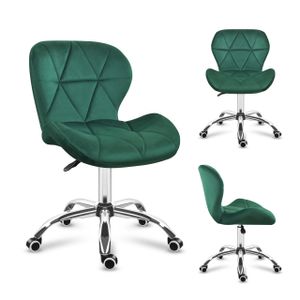 MARK ADLER Future 3.0 | Drehstuhl Bürostuhl Polsterstuhl | Höhenverstellbar bis 130 kg belastbar Samt Velours | Homeoffice Schminktisch | Grün