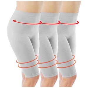 Texemp | Damen Miederhose Bauchweg Shapewear Bodyshaper Slim Leggings Shaper Gym Taillenhose Mikrofaser | B218 | Weiß | M / L | 1 Stk.