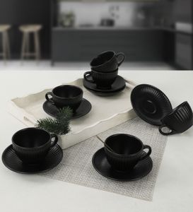 Hermia Concept, Angele- KRM1526, Matt-schwarz, Teetassen, 100% Keramik