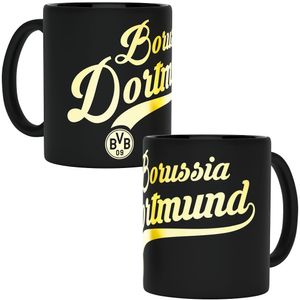 Borussia Dortmund BVB Tasse mit Metallic Schriftzug