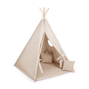 Kinder Zelte | Tipi Zelt Kinderzimmer | Tippi Kinderzelt | Indoor minimalistisches Design | 100% ECO | Beige + Zubehör