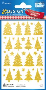 AVERY Zweckform ZDesign Weihnachts-Sticker "Weihnachtsbäume" 1 Blatt à 38 Etiketten