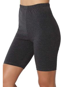 MORYDAL Damen Miniröcke hohe Taille Yoga Shorts Biker Elastic Taille Workout Sport Short Hosen Fitnessstudio Feste Farbböden, Farbe:Schwarz, Größe:Xl