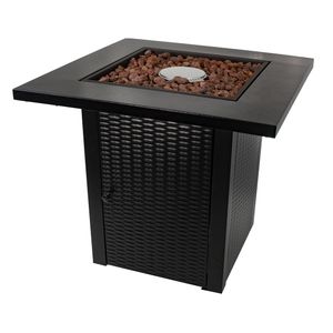 ACTIVA Granada Gas Feuerstelle  Gasfeuerstelle Rattanoptik inkl. Lavasteine 12,5 kW