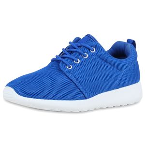 VAN HILL Damen Sportschuhe Trendfarben Runners Sneakers Laufschuhe 890008, Farbe: Blau, Größe: 41