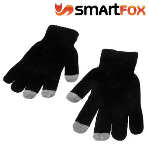 1x Smartfox Touchscreen Handschuhe | Uni | Schwarz | Smartphone Handy Navi Sport Warme Winterhandschuh Damen Herren