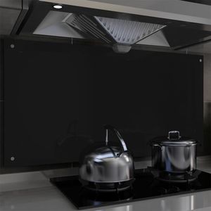 Küchenrückwand ,Kunststoffplatte ,Wandverkleidung Schwarz 120 x 60 cm Hartglas