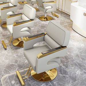 360Home Friseurstuhl für Friseursalons Barber Stuhl Barbier Frisierstuhl gold Beige
