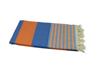 Hamamtuch blau orange 95x170 cm "Denizli"