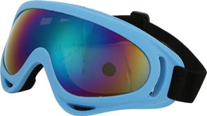PC Windproof Skibrille Motorrad Unisex Outdoor Sport Radfahren Brille für Erwachsene Kinder (Light Blue Frame Color Lens )