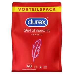 Durex Gefühlsecht Kondome für intensives Empfinden Präservative 40 Stück