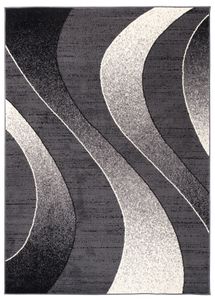 Teppich Wohnzimmer Kurzflor Modern - Geometrisch Muster - K857A-DARKGRAY - Grau Grösse: 300 x 400 cm