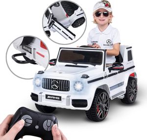 Actionbikes Motors Kinder Elektro Auto Mercedes AMG G63 W463 | 12 V 4,5 Ah - Elektroauto mit Fernbedienung - USB/AUX/SD-Karte - Ab 3 Jahre (Weiß)