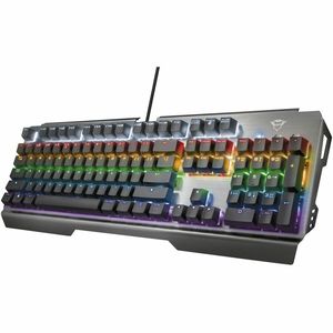 Trust GXT 877 Scarr Tastatur USB Deutsch Schwarz, Metallisch