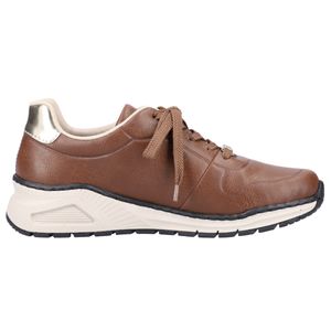 Rieker Damen Sneaker Halbschuh klassische Form moderne Laufsohle tolle Farbe M4903, Größe:42 EU, Farbe:Braun