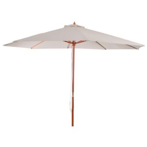 Slnečník Florida, záhradný dáždnik trh dáždnik, Ø 3,5m polyester/drevo 7kg ~ krémová
