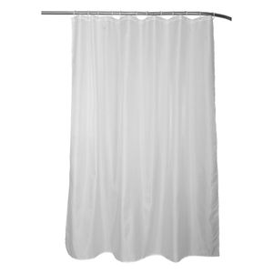 SENSEA - Textil-Duschvorhang - Waschbar Badvorhang - Wasserdicht Schimmelresistent -HAPPY - Weiß - B.180 x H.200 cm