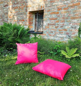 JACK 2x 50x50cm Outdoor Lounge Kissen Dekokissen inkl. XXL-Füllung Wasserabweisend Sitzkissen Garten Stuhl Lotus Effekt, Farbe:Pink