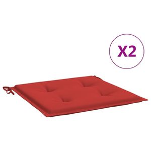 vidaXL Gartenstuhl-Kissen 2 Stk. Rot 50x50x3 cm Oxford-Gewebe