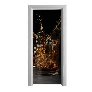 Tür Selbstklebende 80x210 cm Türfolie Türtapete Klebefolie - Whisky Glas