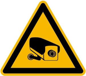 Warnschild Videoüberwachung | Kunststoff 200 mm | Warnung Kameraüberwachung