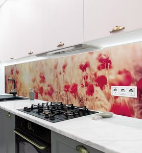Küchenrückwand Mohnblumen selbstklebend, groesse_krw:400 x 60cm