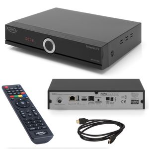 Xoro HRT 8772 TWIN HDD DVB-T2 / DVB-C Receiver mit Festplatteneinschub für TV Aufnahme und Timeshift (3 Monate FREENET TV) + HDMI Kabel, HDTV, PVR Ready, USB Mediaplayer, HEVC/H.265 (Antennenfernsehen oder Kabelfernsehen)