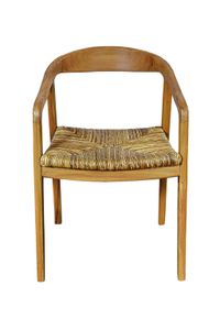 SIT Möbel Armlehnstuhl | Teak-Holz | mit Rattan Sitz | natur | B 55 x T 58 x H 75 cm | 02464-01 | Serie SIT&CHAIRS