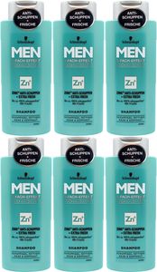 6x Schwarzkopf Men Anti-Schuppen Shampoo Zink + Extra Fresh 250ml