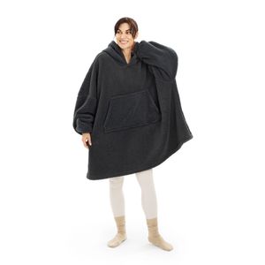 HOMELEVEL Unisex Fleece Hoodie Pullover - Pulli mit Kapuze für Damen und Herren - Kuschel Sweatshirt oversized - Kuschelpullover - 100% Polyester