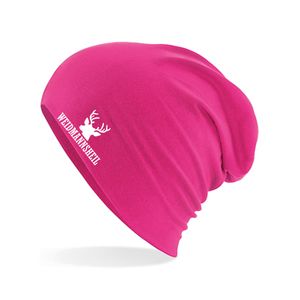 HUURAA! Beanie Weidmannsheil Hirsch Jägergruß Uni Mütze Fuchsia mit Motiv für Jäger