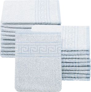 Waschhandschuhe 20er Set, Baumwollmix, blau, 16x22 cm Waschhandschuhe 20er Set, Baumwollmix, blau, 16x22 cm