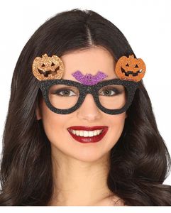 Glitter Kürbis & Fledermaus Halloween Brille