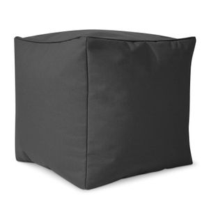 Green Bean© Sitzsack-Hocker "Cube" 40x40x40cm mit EPS-Perlen Füllung - Fußhocker Fußkissen Sitz-Pouf für Sitzsäcke - Bodenkissen für Kinder und Erwachsene - Fußablage Sitzkissen Sitzhocker Anthrazit